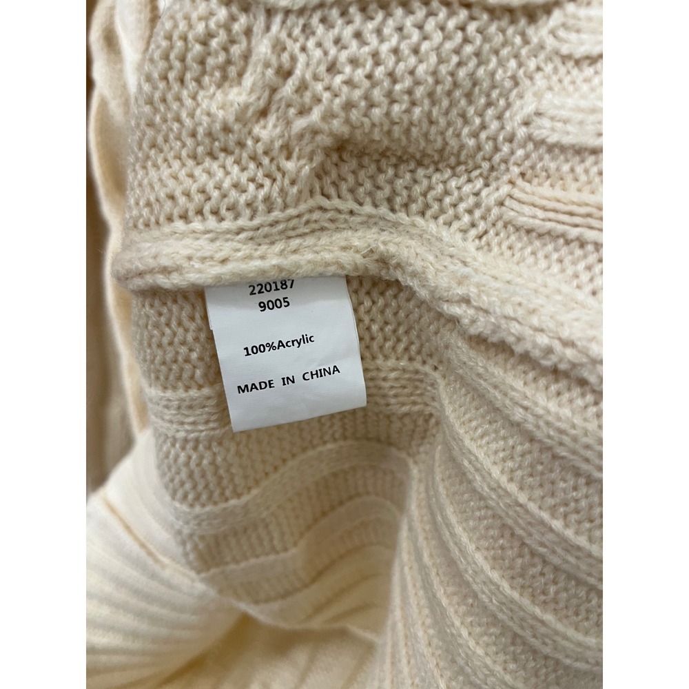 PrettyGarden Cable Knit Cardigan M Preppy Classic Minimalist Academia  Soft NEW - Picture 4 of 5